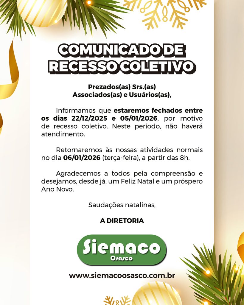 Comunicado de Recesso Coletivo Siemaco Osasco