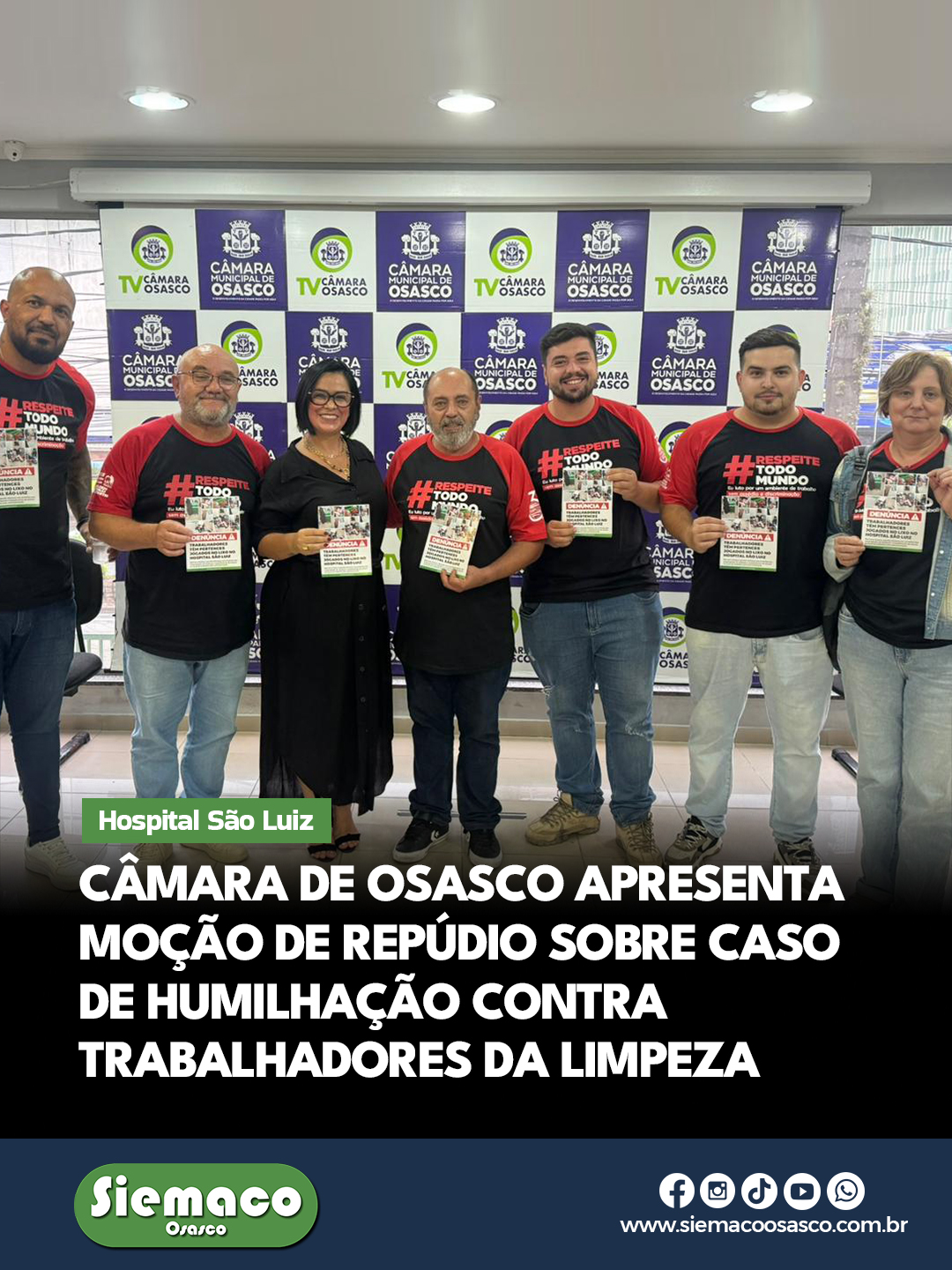 Câmara de Osasco apresenta moção de repúdio sobre caso de humilhação contra trabalhadores da limpeza