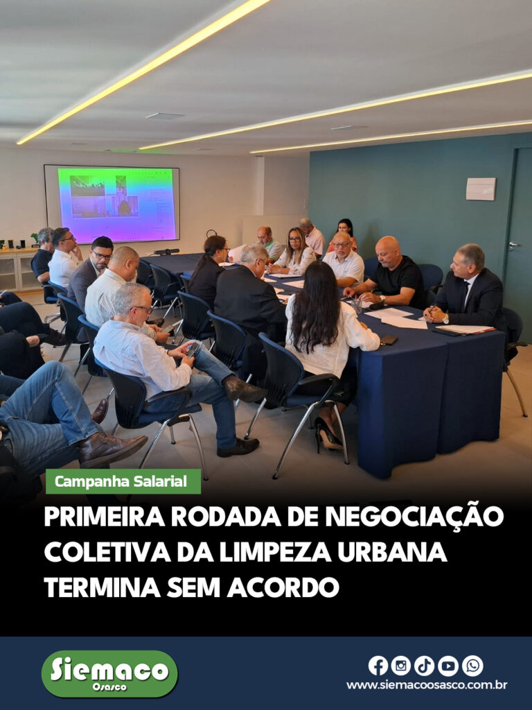 Primeira rodada de negociação coletiva da limpeza urbana termina sem acordo